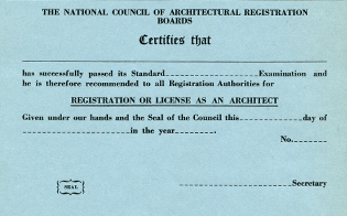 First NCARB Certificate