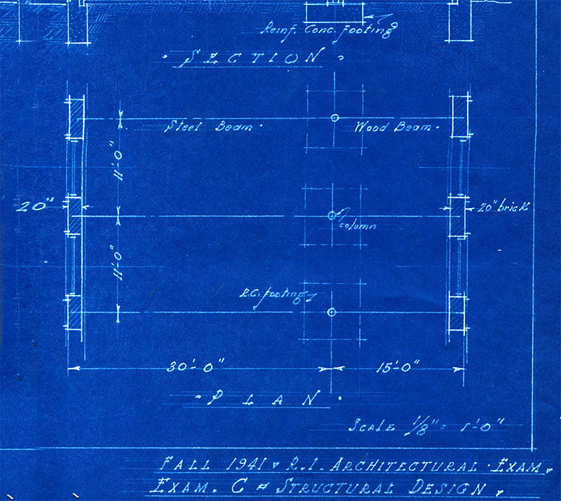 A sample of a design problem on Rhode Island’s exam in 1941.
